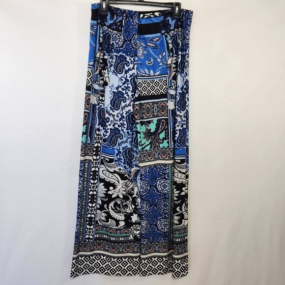 Chicos Women 1/8-M Paisley Floral Artisan Pull On Wide Leg Palazzo Pants Boho - Picture 6 of 11